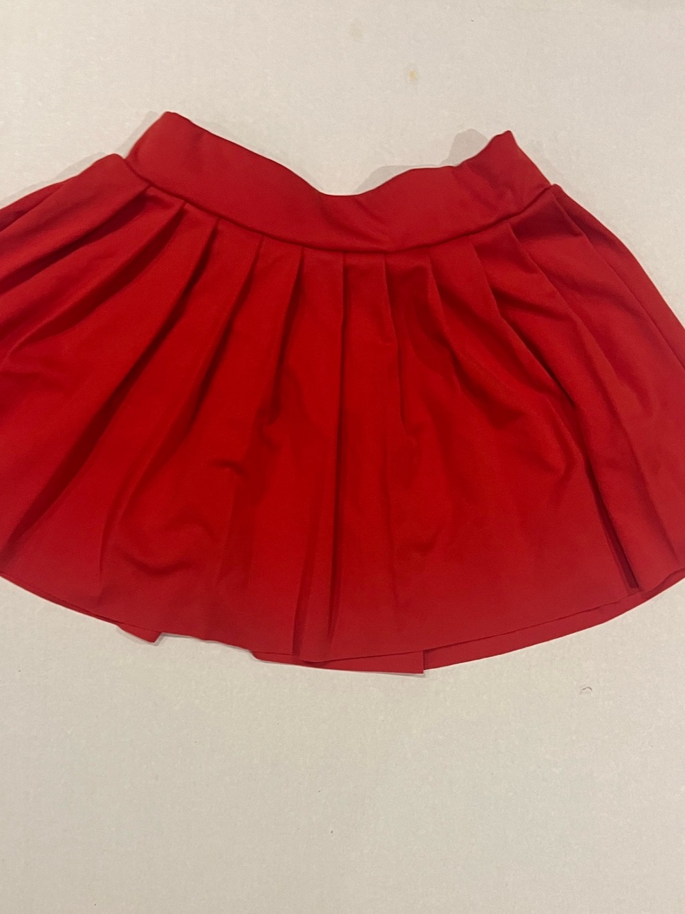 Red Pleated Mini Skirt - Women's Skirt - Picture 2 of 3